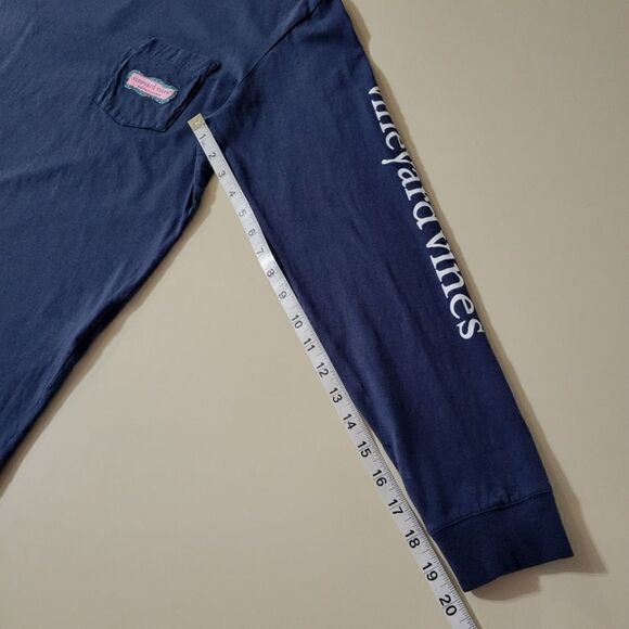 Vineyard Vines Garland Logo Box Long Sleeve Pocket Tee - Picture 9 of 16